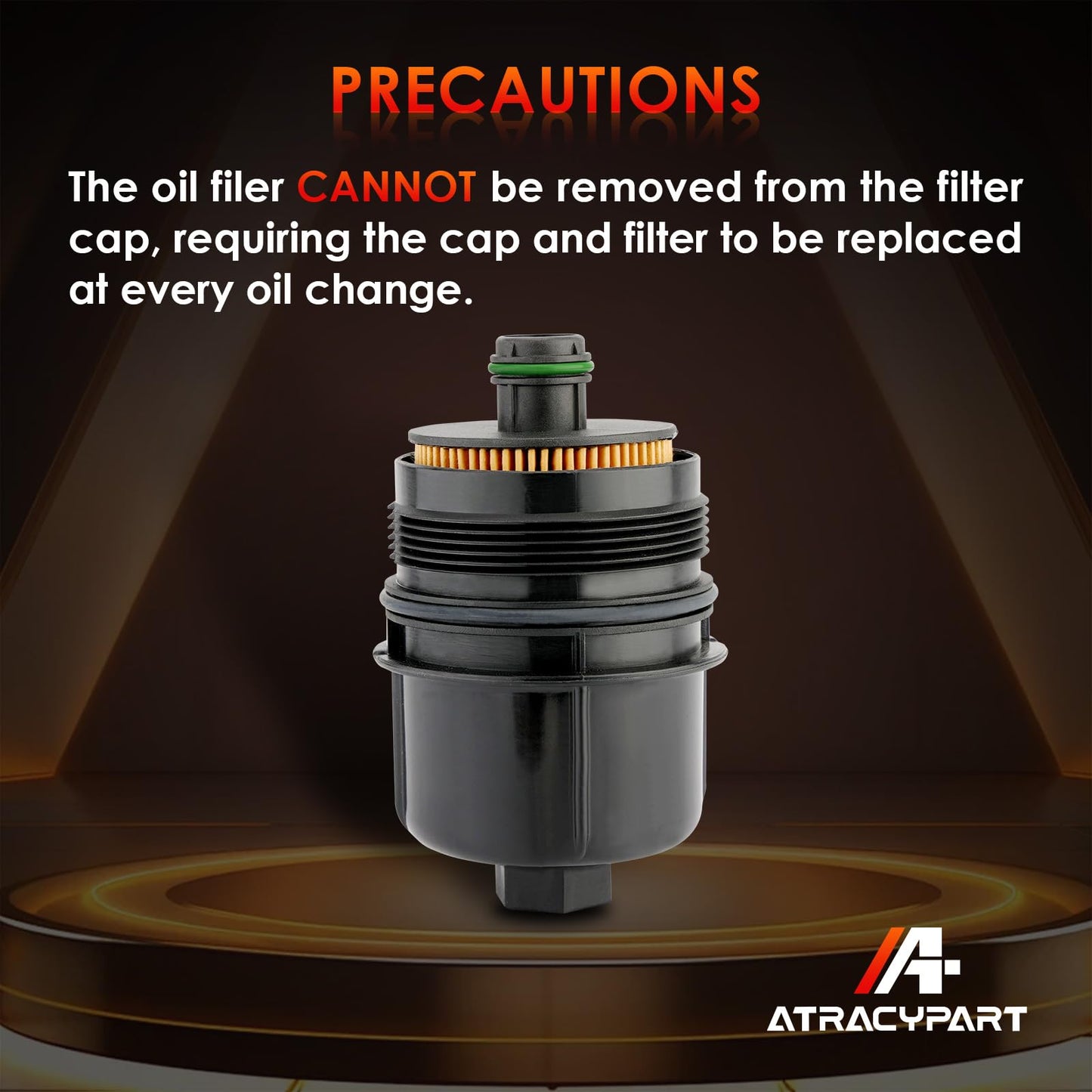 Engine Oil Filter, Compatible With 2020-2023 Jeep Wrangler JL, 2021-2023 Jeep Gladiator, 2020-2023 Ram 1500 DT 3.0L V6 EcoDiesel, Replaces# 68507598AA, 68498720AA