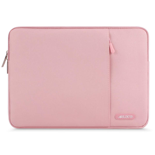 MOSISO Laptop Sleeve Bag Compatible with Laptop 13 inch, Polyester Vertical Case with Pocket, Pink