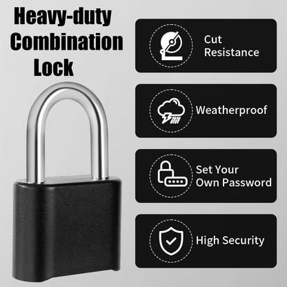 Heavy Duty Padlock, 4-Digit Combination Lock for Outdoor, Secure Locker Lock for Gym Lockers, Gates, Sheds, Fences, Cabinets & School Use (Short-2pack)