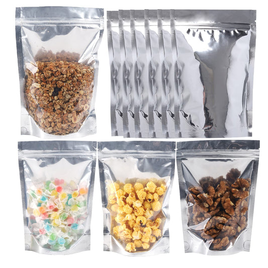 200 PACK Mylar Bags for Food Storage and Resealable Bags for Small Business Packaging Supplies Great for Party Favor Food Storage Bags (Silver,5x8Inches)