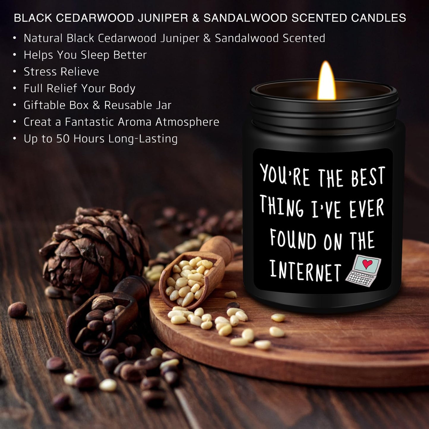 Homsolver Gifts for Men Him, Anniversary Romantic Gifts for Boyfriend Husband, Birthday Thanksgiving Christmas Valentines Day Presents for Boyfriend Best Friends Men, Scented Candles for Him