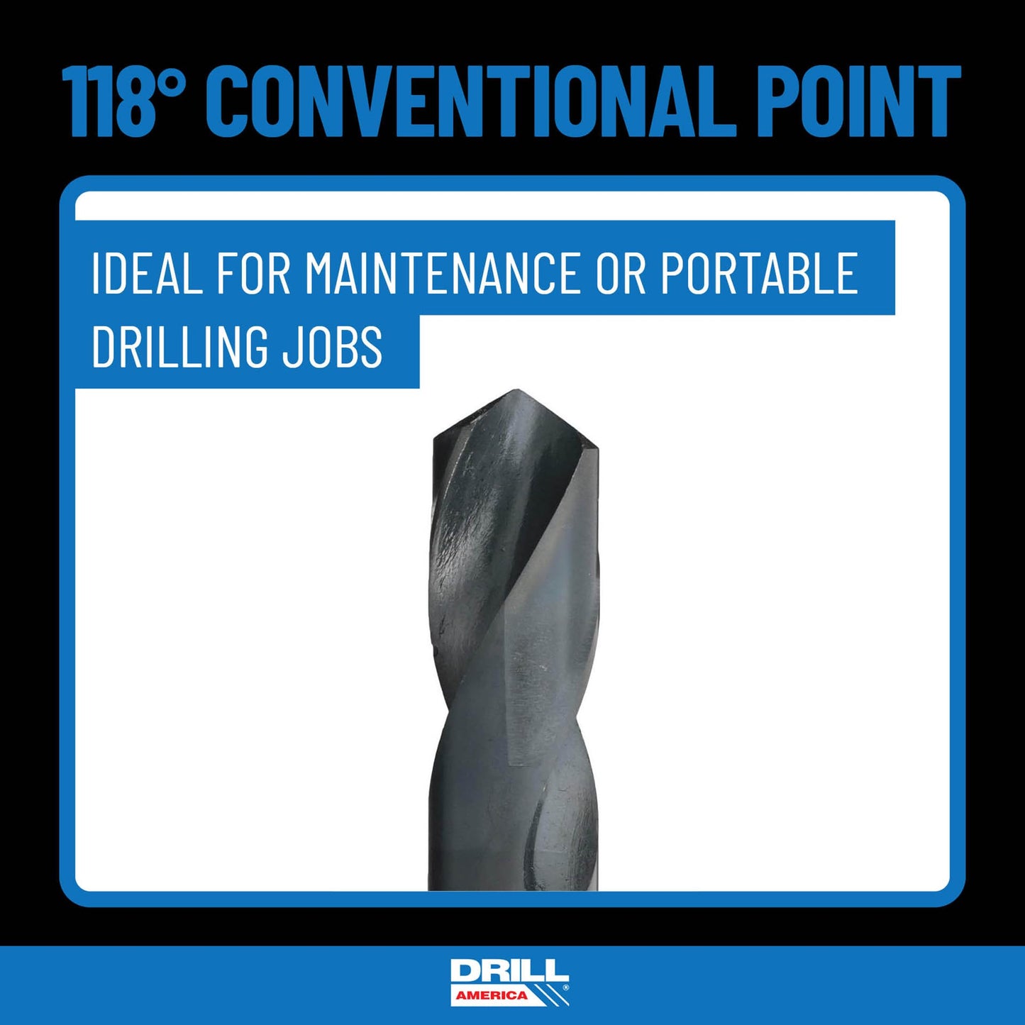 Drill America POU Series 1/2" NPT Tap and Drill Set, 1/2" Carbon Steel NPT Tap and 23/32" HSS Drill Bit w/ 1/2" Shank in Plastic Case