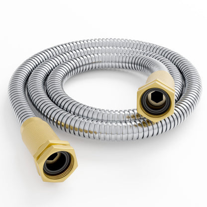 360 GADGET Garden Hose - Short Water Leader Metal Hose 6 FT with Female to Female Fitting, Flexible, Heavy Duty Hose Extension for Outdoor Hose Reel/Dehumidifier/RV、304Stainless Steel