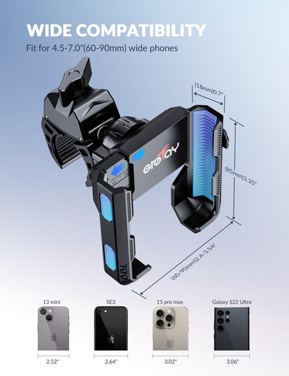 Grefay Bicycle Phone Holder Motorcycle Phone Holder 【1S Quick Release Robust Connections】 Anti Shake Universal 360° Bicycle Handlebar Holder for iPhone 15/14/13 S23/S22 4.5-7" Smartphone