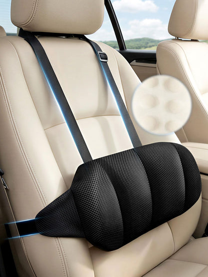 Car Seat Lumbar Support Pillow Memory Foam Lower Back Waist Support Cushion with Convex Point Design Washable Cover Dual Adjustable Straps for Vehical SUVs Driving Travel Accessories Office Chair