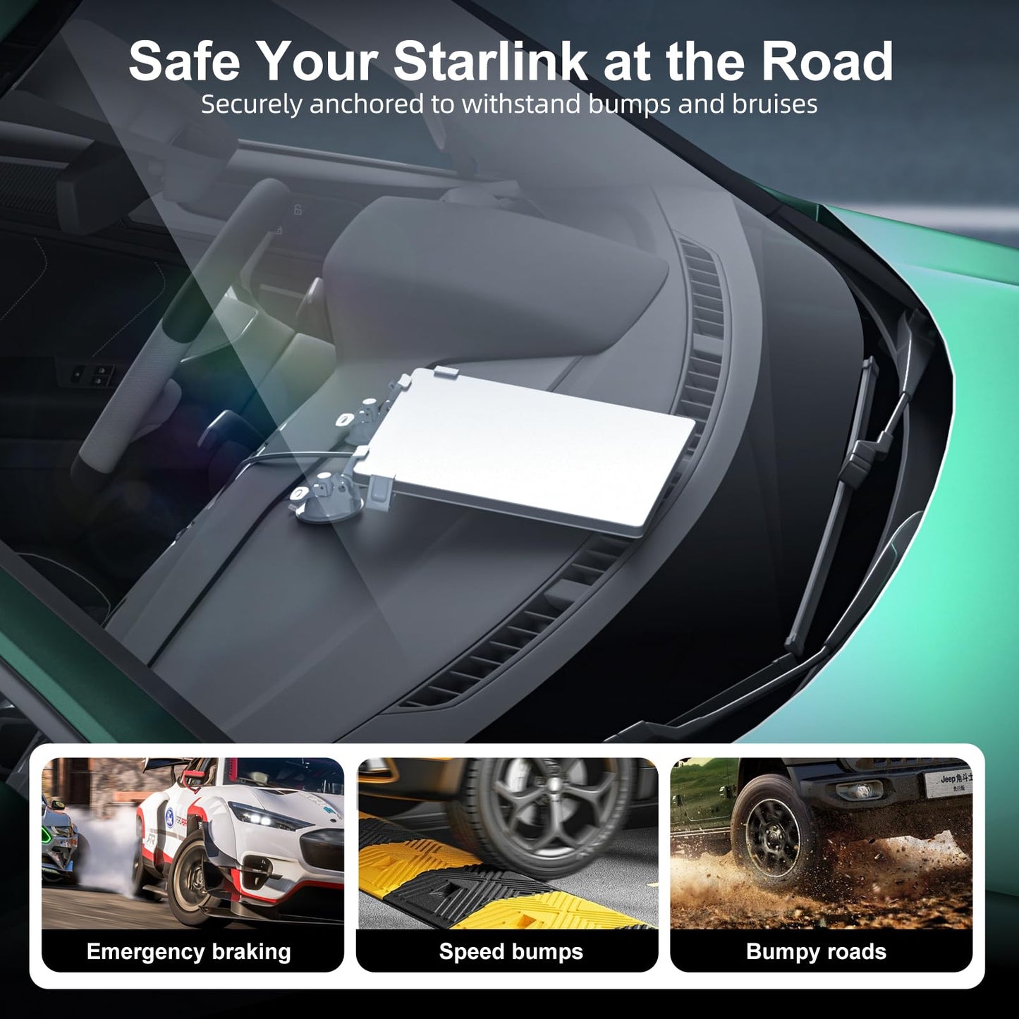 for Starlink Mini Car Mount for Dashboard,for Starlink Mini Mounting Kit Accessories for Car,Linkoostar Car Suction Cup Mount for Dashboard & Windshield Ensures Stable Setup While Driving