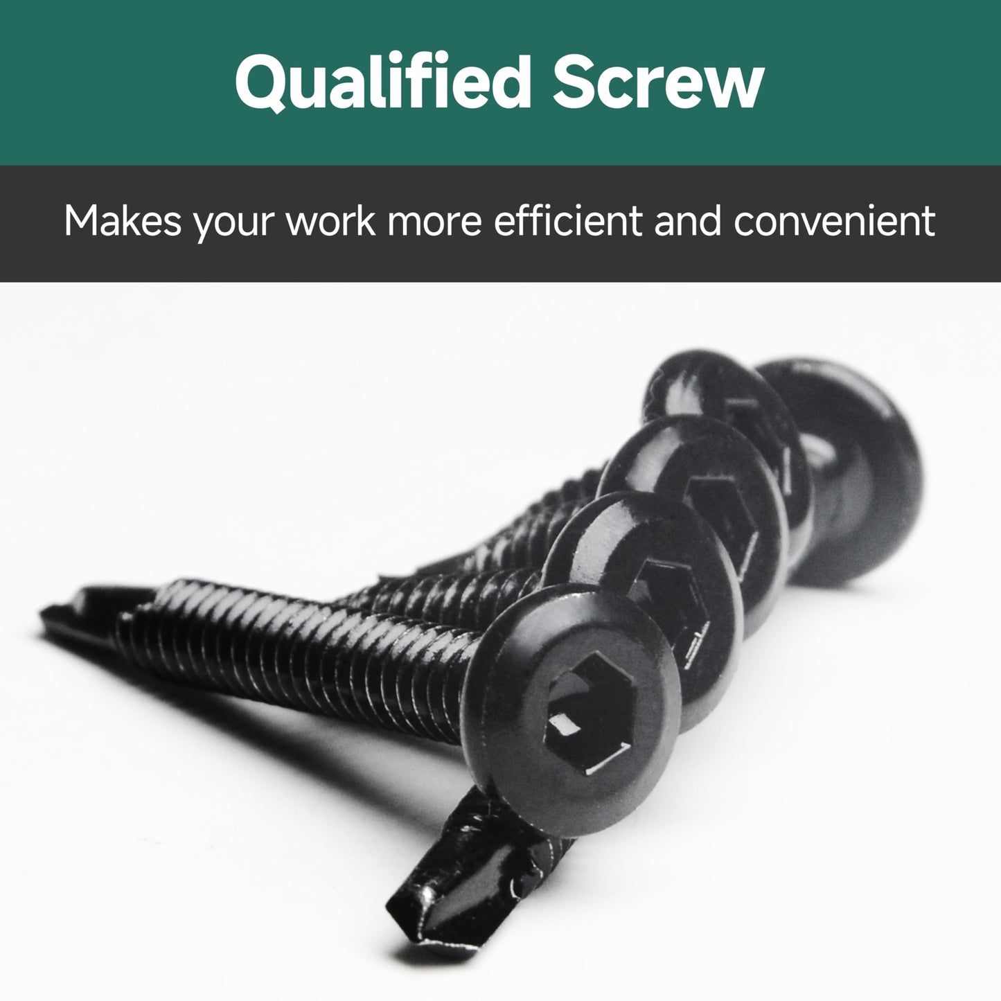 EASTPUK 100Pcs 10 x 2 Sheet Metal Screws, Stainless Steel Flat Head Socket Cap Self Drilling Screw, Allen Socket Drive Black Oxide, Self Tapping Screws with Drill Bit