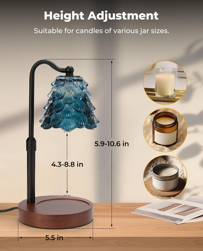 Candle Warmer Lamp, Candle Warmer with Timer and Dimmer, Adjustable Height Electric Candles Lamp with 2 Bulbs for Scented Jar, Wax Melter Lamp for Home Decor, Gifts for Women