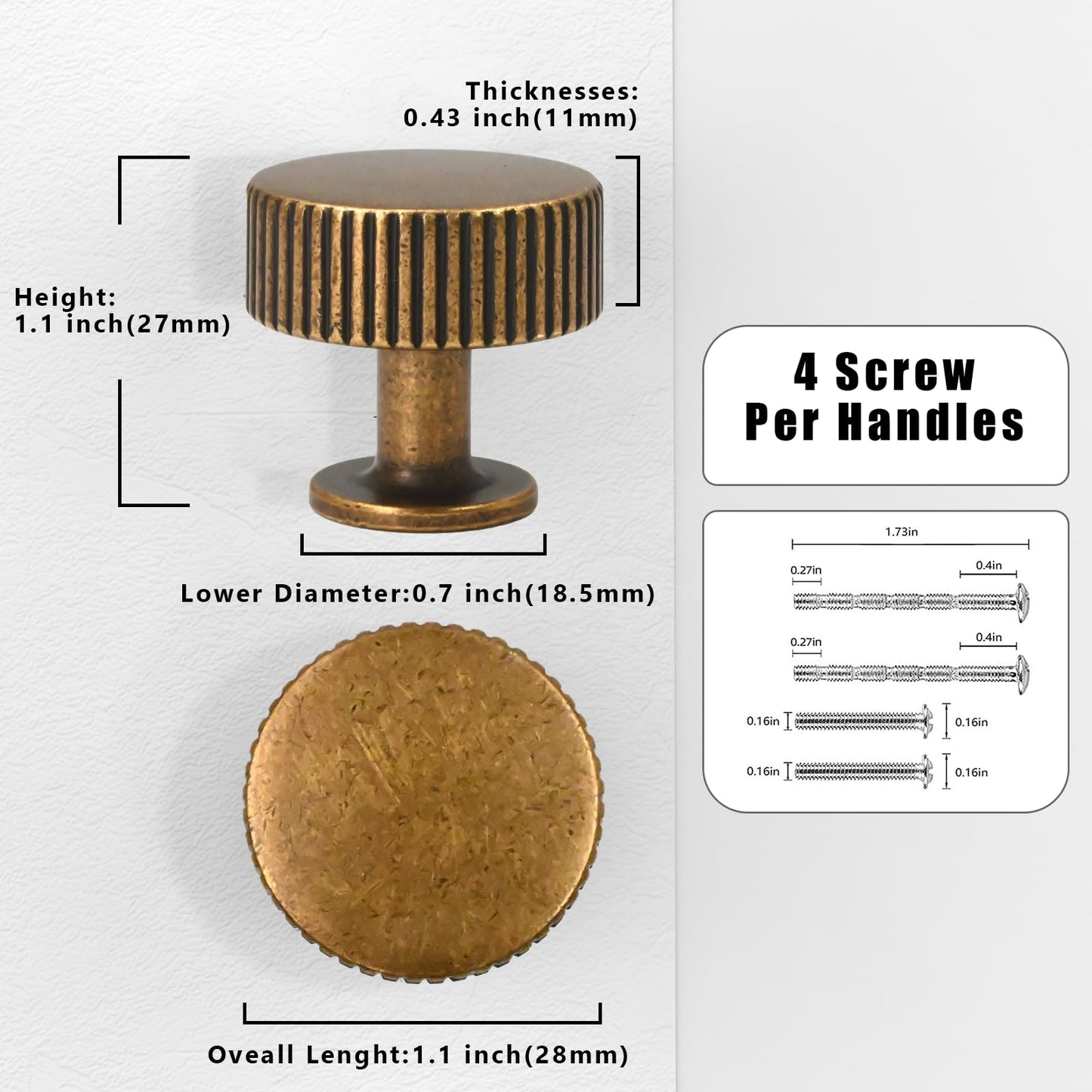 Talentedeco 10 Pack Antique Brass Kitchen Cabinet Knobs Cabinet Pulls Drawer Knobs Cabinet Hardware Zinc Knobs for Drawers