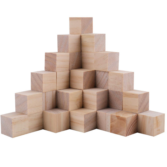 Tosnail 150 Pack 1 Inch Unfinished Wooden Cubes, Blank Wooden Blocks for Crafts Making