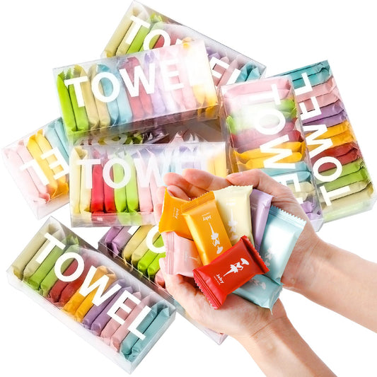 WUWEOT 140 Pack Compressed Towels Tablets, 28 x 24 cm Soft Face Washcloths, Disposable Face Compressed Towels,Individual Packaging Tissue for Outdoor Travel Camping Hiking Sport Hotel Beauty Salon