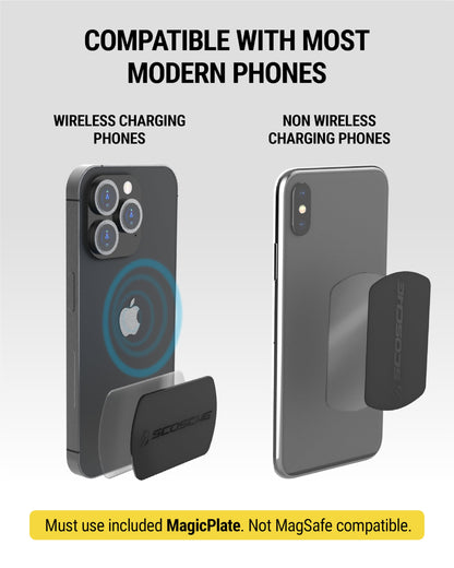 Scosche MXDM Extra Strong MagicMount Magnetic Phone Holder for Car Dashboard with Extra Strength Magnet and Thicker Metal Plate for Max Hold, Cell Phone Mount Compatible with iPhone and More,Pack of 2