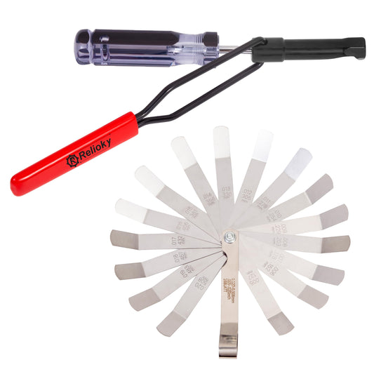 Relioky Valve Adjustment Tool for 10mm Jam Nut,with Angled Feeler Gauge, Slotted Valve Adjusting Stud,Valve Lash Adjustment Tool for Honda,Toyota,Nissan and Other Japanese Car Engines