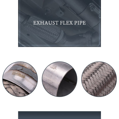 Teppich 2" x6" Exhaust Flex Pipe Stainless Steel Double Braid 10" OL Universal Modified Stainless Steel Flexible Connection Braided Pipe