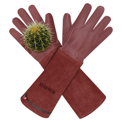 1 Pair Long Gardening-Gloves Women/Men-Thorn proof Rose Pruning Heavy Duty Gauntlet