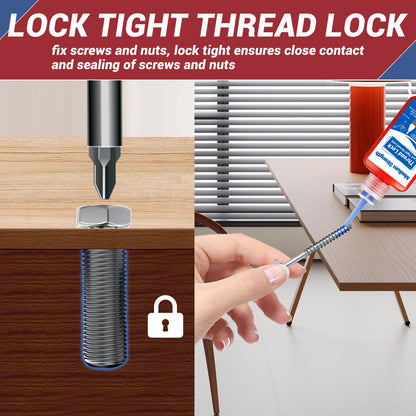 1DFAUL Thread Lock, 50ml x2 Locktight Threadlock Medium and High Strength Lock, Threadlocker Lock & Seal Nuts, Bolts, Stable and Anti-Rust