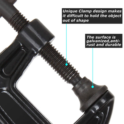 Abuff 1 Inch C-Clamp Set, 12-Pack Quality Iron C Clamps, Clamps for Woodworking, Welding and Building