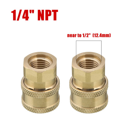 Tool Daily Pressure Washer Accessories, Brass Quick Coupler Fittings, Female NPT Socket, 5000 PSI 1/4”, 2-Pack
