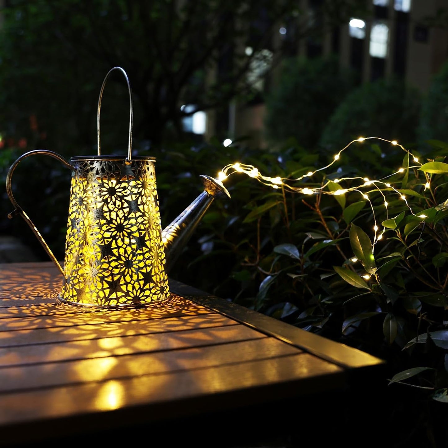 Vcdsoy Solar Watering can with Lights - Gifts for Mom Women Grandma, Solar Lights Outdoor Decorative Waterproof, Waterfall Fairy Lights Yard Decor for Table Patio Yard Pathway Walkway Party
