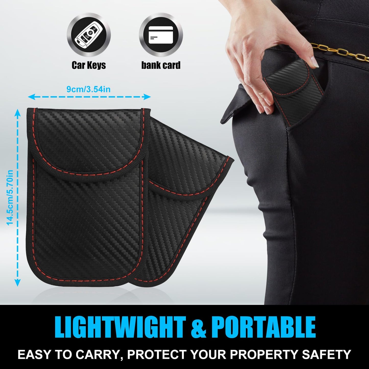 Extra Large Faraday Box for Car Key, [with 2 Enlarged Faraday Pouch] Diyife 9-14 Large Capacity RFID Key Box for Car Keys, Faraday Box Suitable for Car Keys, Mobile Phones, Credit Cards