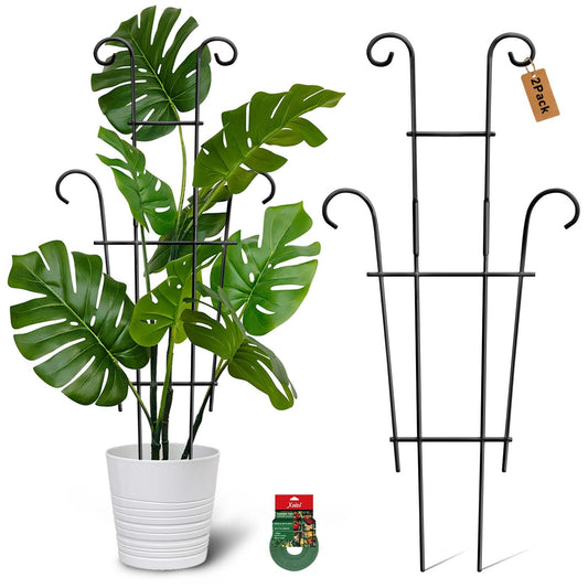 Xeeol 23in Plant Trellis for Potted Plants, Garden Trellis for Climbing Plants Indoor Outdoor 2p, Rustproof House Plant Support for Pothos Hoya Ivy Flower