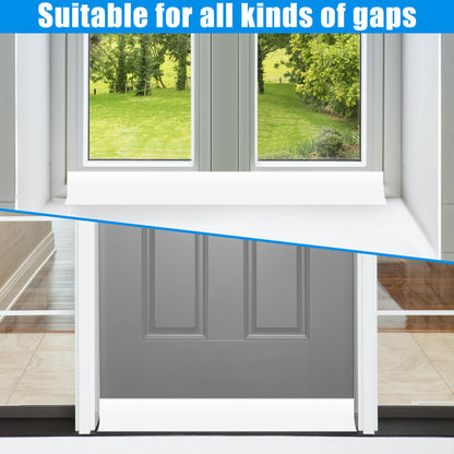Draft Seal Tape for Doors and Windows 1 in x 20 Ft Silicone Weather Stripping Extra Thick 2mm Door Seal Strip with Strong Adhesive Draft Insulation Stopper Side Seal - White