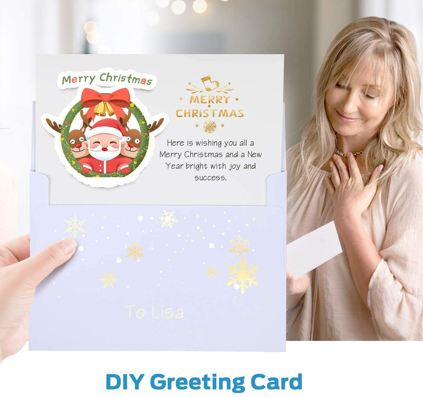 Ohuhu Blank Cards and Envelopes 50 Pack, 25 White+ 25 Kraft, 5 x 7 Heavyweight Folded Cardstock and A7 Envelopes for DIY, Birthday, Thank You & All Occasion Cards