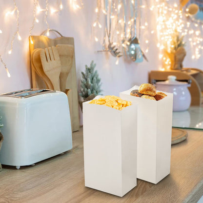 Foraineam 300 Pack Mini Paper Bags 3.5 x 2.2 x 7 inch Durable White Kraft Paper Snack Bag Paper Lunch Bag Small Cookie Favor Bags for Candies, Cookies, Fries, Bread, Popcorn