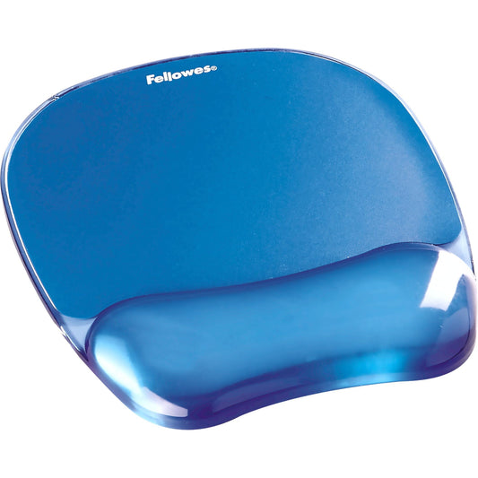 Fellowes 91141 Gel Crystal Mousepad/Wrist Rest (Blue)