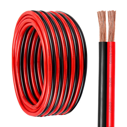 14 Gauge Wire 2 Conductors Copper Wire, 14 AWG Battery Cable Oxygen Free Copper Wire for Solar Panel, Automotive, Trailer, RV and Speaker (14 Gauge 30FT)