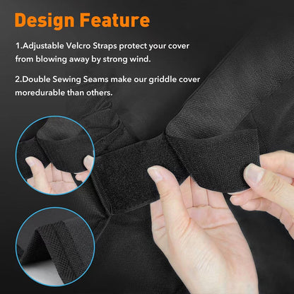 Heavy Duty Grill Cover for Blackstone 22inch Tabletop Griddle with Hood and Also fit for Coleman Roadtrip LX,LXX, LXE, 285 Camping Grills and Smoke Hollow 205 Grill,600D Heavy Duty Cover - Heighten