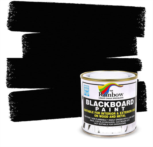 Chalkboard Blackboard Paint - Black 8.5oz (250 ml) - Brush on Wood, Metal, Glass, Wall, Plaster Boards Sign, Frame or Any Surface. Use with Chalk Pen Wet Erase, Safe and Non-Toxic. Matte Finish - Up to 32sf