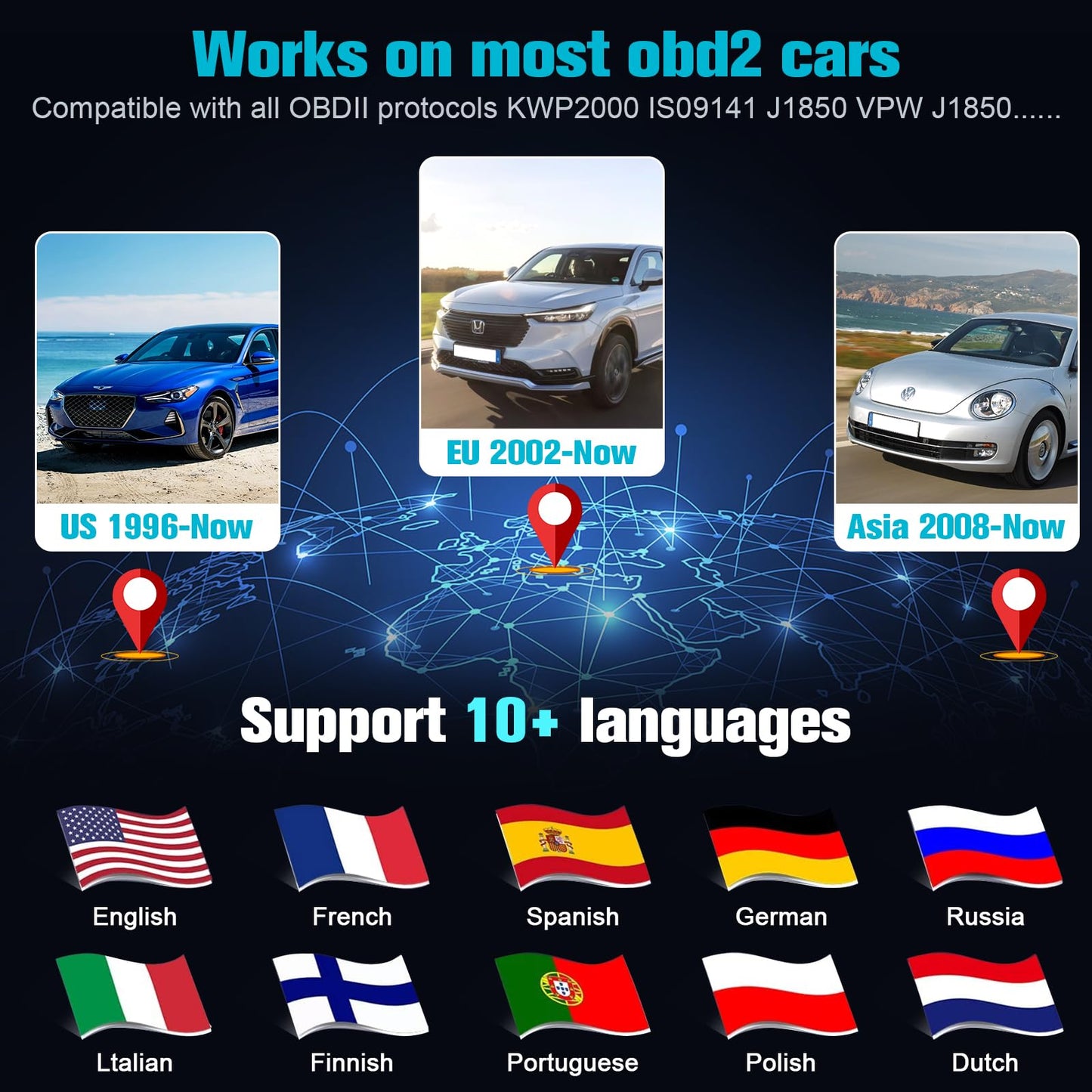 OBD2 Scanner Ease Setup Plug-Play: Clear Reset Engine Error Code Professional Code Reader Diagnostic Scan Tools with Freeze Frame/I/M Readiness for All Cars Since 1996 & Newer -LK11