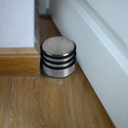 KINJOEK 2PCS Heavy Weight Door Stopper, No Drill Stainless Steel Door Stop with Protective Rubber Bands Door Wedge for Office, Home, Garage, Laundry Door