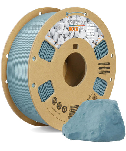 OVERTURE Rock PLA Filament 1.75mm, Marble PLA 3D Printer Filament 1kg Spool (2.2lbs), Dimensional Accuracy +/- 0.02 mm, Fit Most FDM Printer (Haze Gray)