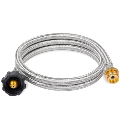 SHINESTAR Propane Hose Adapter & 5 FT Braided Hose for Buddy Heaters, Coleman Stoves, Blackstone Tabletop Griddle, Weber Grills- Adapter 1 lb to 20 lb Cylinders,CSA Certified:0002448912