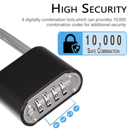 Combination Padlocks,Chumiug 4 Digit Resettable Combination Lock with 2.6 Inch Long Hardened Steel Shackle,Suitable for Outdoor School, Gym,Backyard Fence, Hasps,Shed & Toolbox [2 Pack] (Black - L)