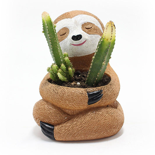 CHEOTIME Air Plants Holders, Unique Sloth Flower Pot Succulents, Gifts Gardening Gifts for Plant Lovers Gardeners,Cute Sloth Decor for Home & Office