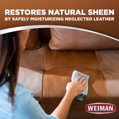 Weiman Leather Wipes - 2 Pack with Microfiber Cloth - Clean Condition UV Protection Help Prevent Cracking or Fading of Leather Couches Car Seats Shoes