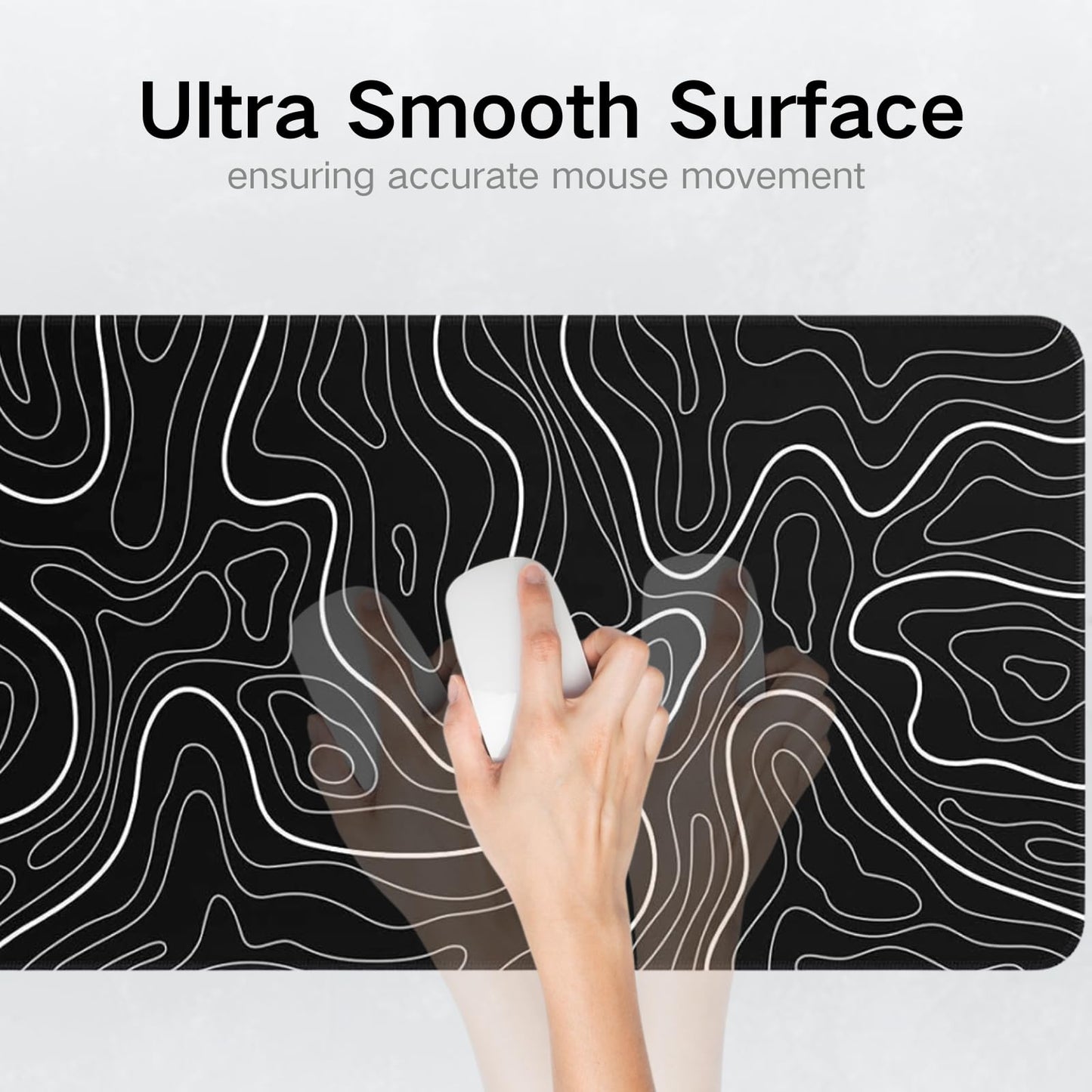 Mouse Pad, Large Mouse Pad Gaming 90 X 40CM(35.43X15.74Inches) Mousepad Big Desk Mat with Non-Slip Rubber Base Keyboard Pad for Gaming and Office-Black