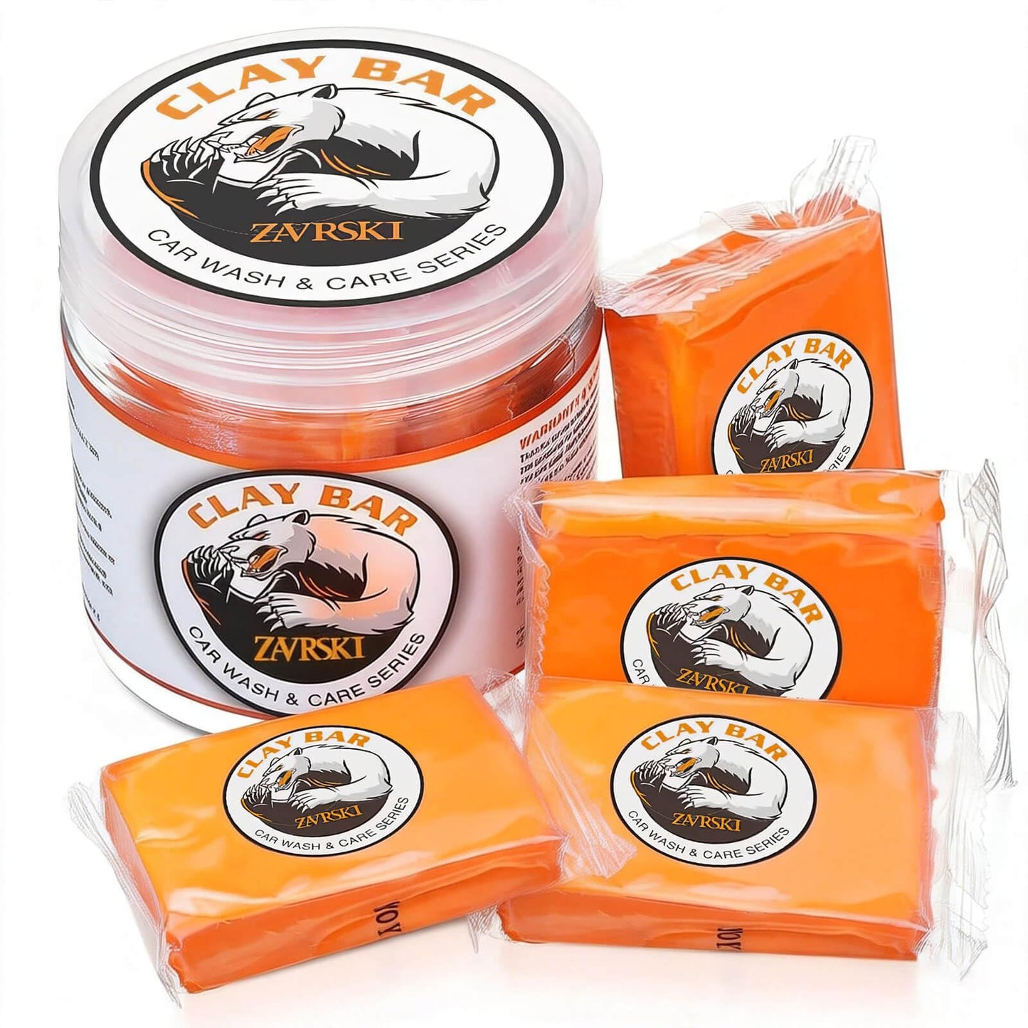 Zavrski Car Clay Bar 4 Pack 100g Auto Detailing Clay Bar Premium Grade Clay Bar Cleaner Washing Supplies with Washing and Adsorption Capacity for Cleaning Cars, RV, Bus and Boats