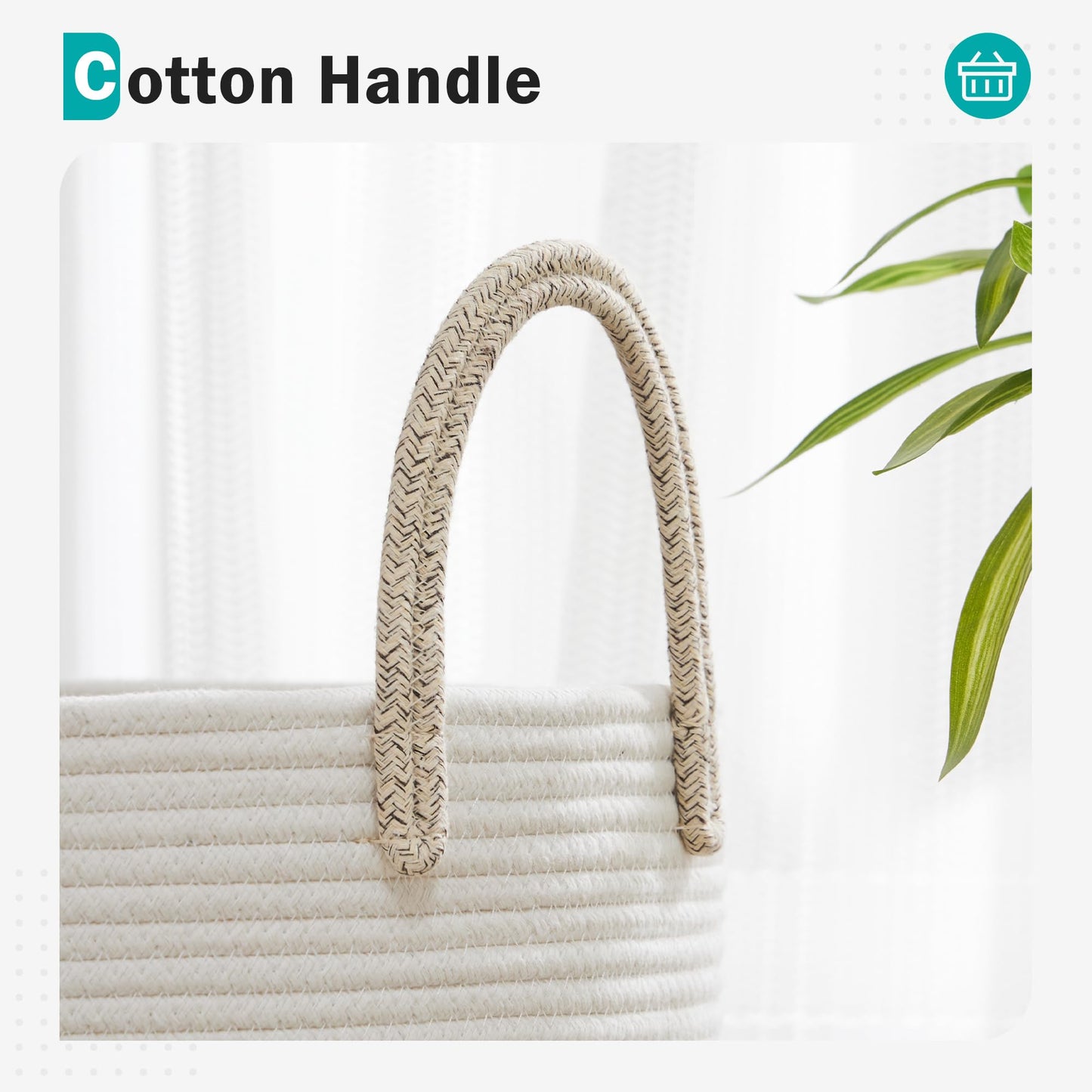 Cotton Rope Laundry Hamper by YOUDENOVA, 58L - Woven Collapsible Laundry Basket - Clothes Storage Basket for Blankets, Laundry Room Organizing, Bedroom Storage, Clothes Hamper – Brown