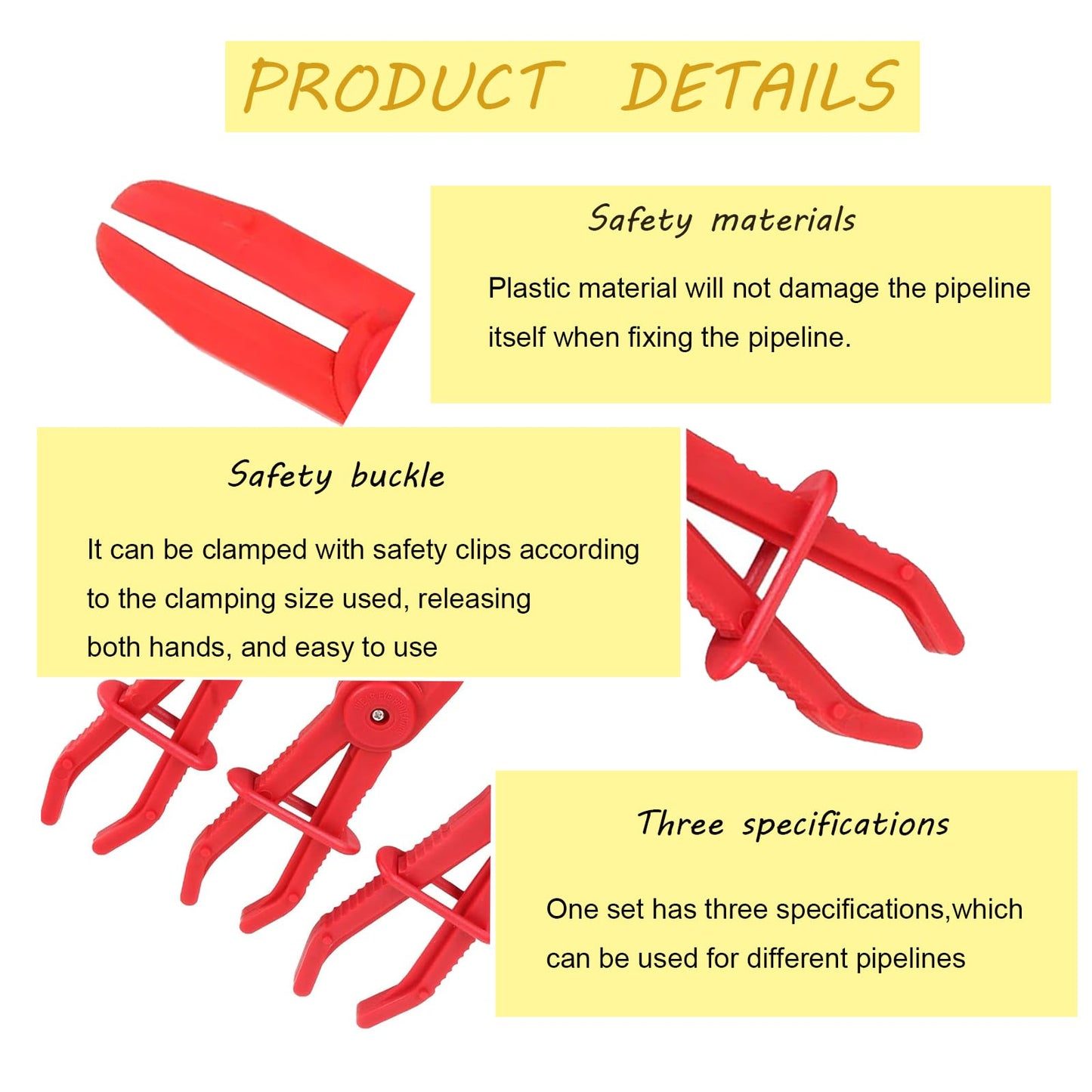 9-Pack Hose Pinch Off Pliers, Line Clamps Pinch Pliers, for Use While Repairing Coolant, Brake, Vacuum and Fuel Systems (Red, 3 Sizes)