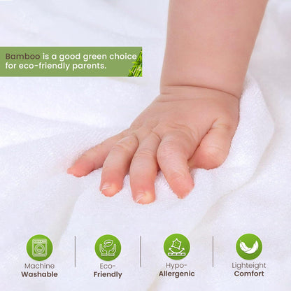 Infancie Organic Bamboo Hooded Baby Towels with Baby Washcloths 6 Pack 3 Towel 75 X 75 & 3 Washcloth 25 X 25 CM Absorbent Baby Towel with Hood Gentle On Skin Bath Essentials for Newborns and Infants