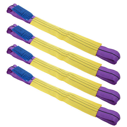 Tie Down Straps,4pcs Recovery Alloy Wheel Securing Link Straps Trailer Yellow/Purple