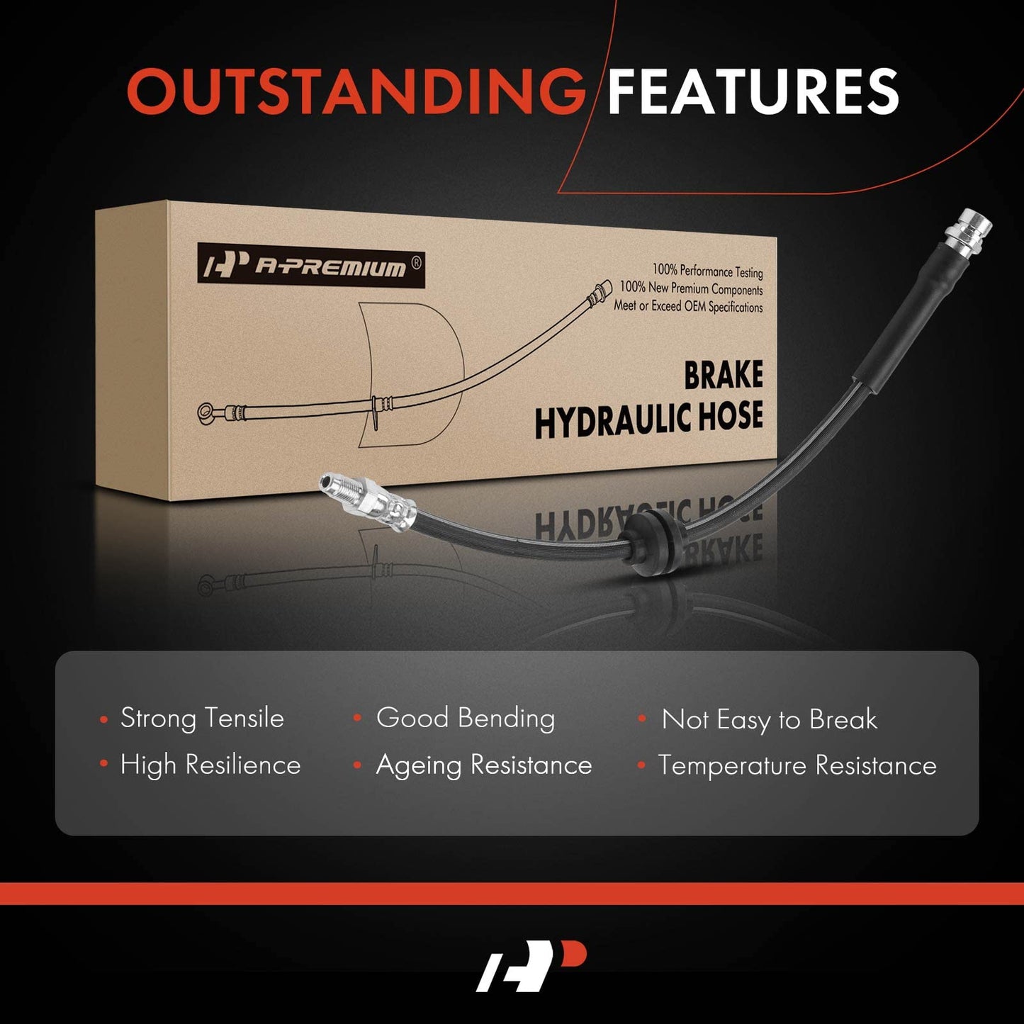 A-Premium Rear Brake Hydraulic Hose Compatible with Mazda 3 2004-2013, 3 Sport 2009-2010 2012