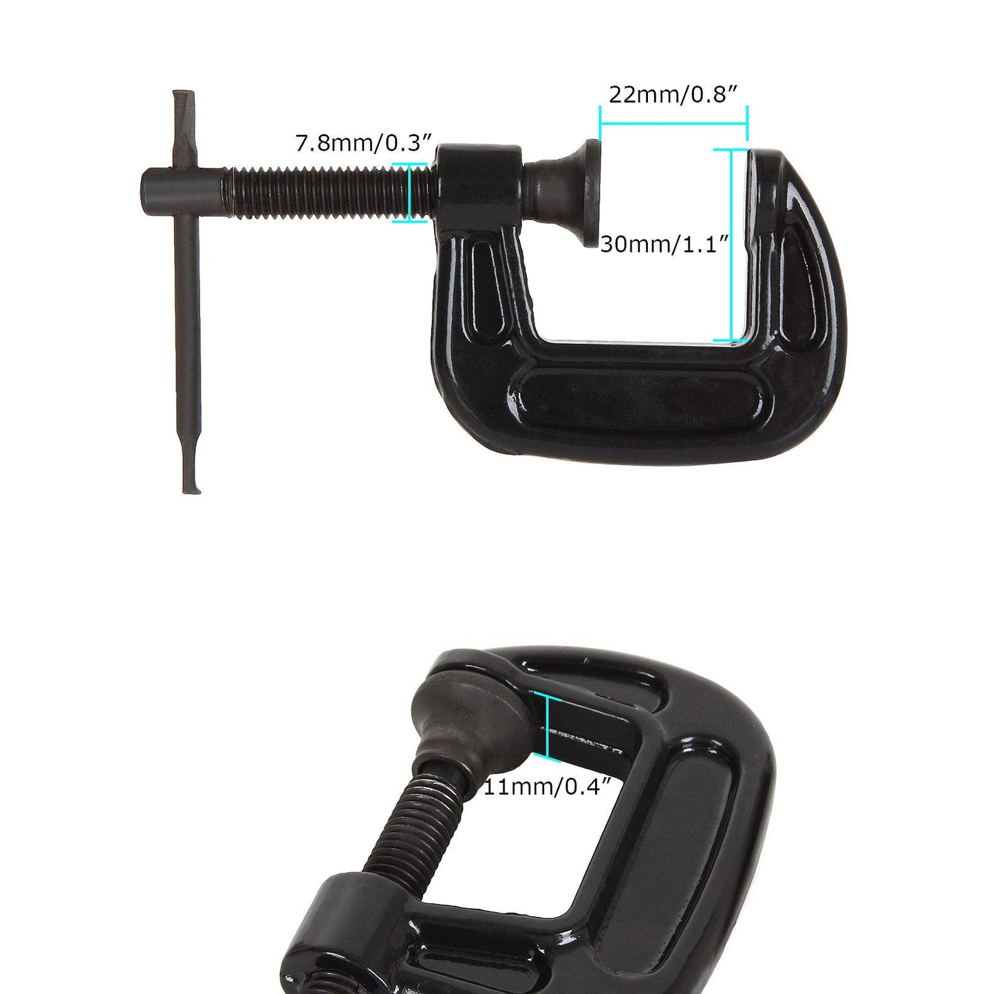 Abuff 1 Inch C-Clamp Set, 12-Pack Quality Iron C Clamps, Clamps for Woodworking, Welding and Building