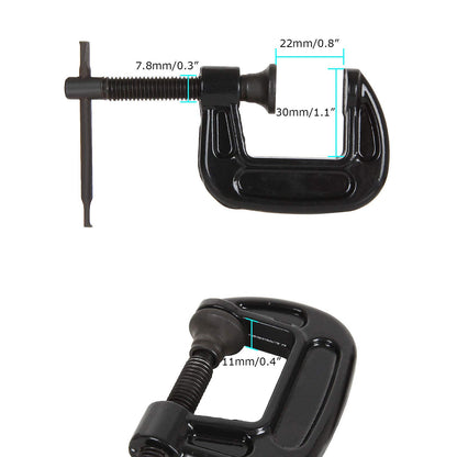 Abuff 1 Inch C-Clamp Set, 12-Pack Quality Iron C Clamps, Clamps for Woodworking, Welding and Building