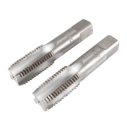 uxcell Metric Hand Tap M22 Thread 2.5 Pitch 4 Straight Flutes H2 Alloy Tool Steel Bottom & Taper Screw Tap Set Tapping Tools for Repairing 1 Pair