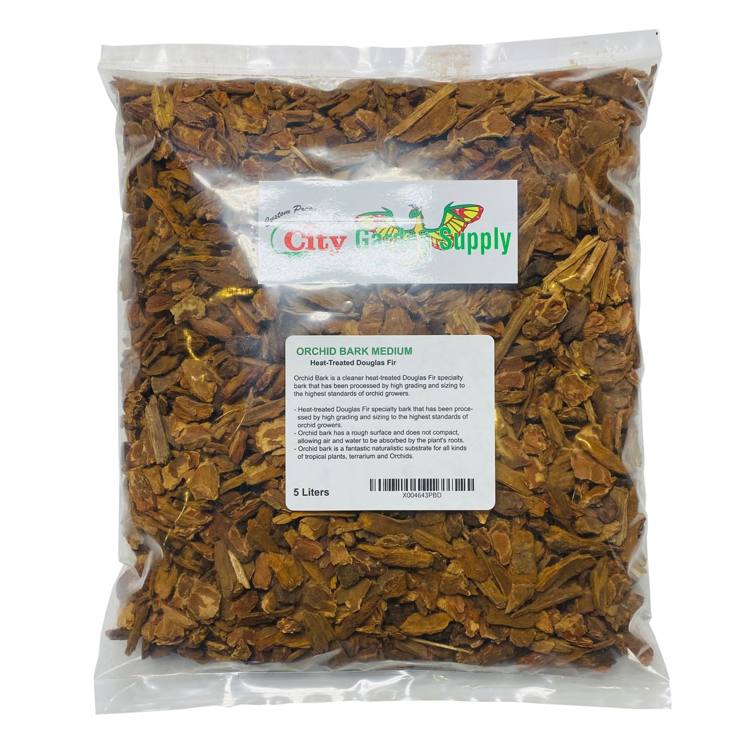 Orchid Bark Medium, Heat-Treated Douglas Fir Processed by high Grading and Sizing for Orchid Growers and All Kinds of Tropical Plants Soil Mix. (5 Liters)